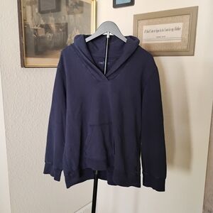 Tommy Hilfiger Women's Size XXL Pullover Sweatshirt Navy Shawl Collar Pocket